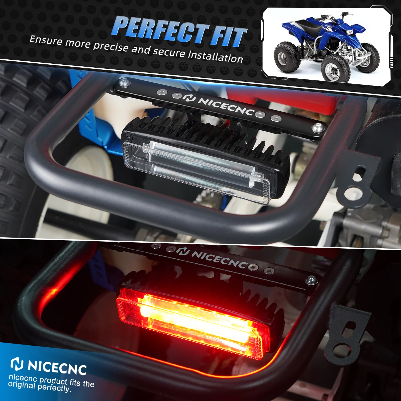 ATV LED ضوء الفرامل الخلفية الضوء الخلفي مع قوس لياماها الناسف 200 بانشي 350 2002-2006 المحارب 350 بريز أشيب 125 #3