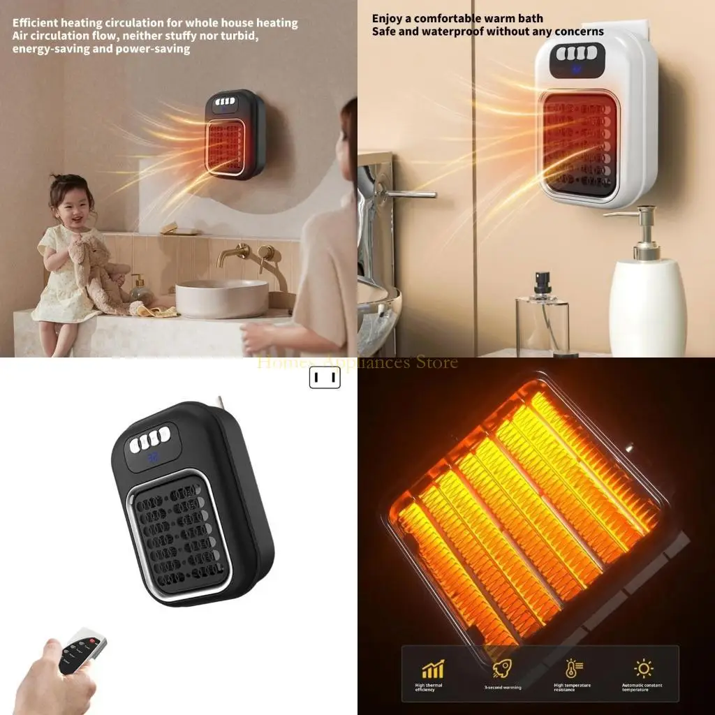 

D0AB Quick Heating Electric Device 110V Heating Fan Office Bedroom Wall Mount Floor Circulation Heating Low Noise Heating