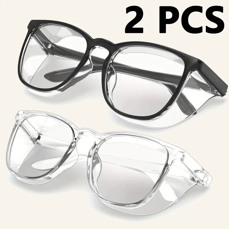 2PC Unisex Safety Goggles Windproof Dustproof Anti-Pollen Eye Protection Glasses for Daily Work Outdoor