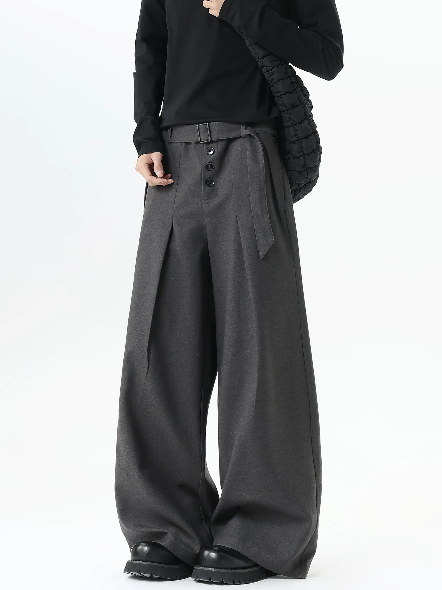 

Модные американские однотонные прямые брюки для мужчин, свободные широкие брюки с драпировкой, удобные повседневные брюки свободного кроя для подростков