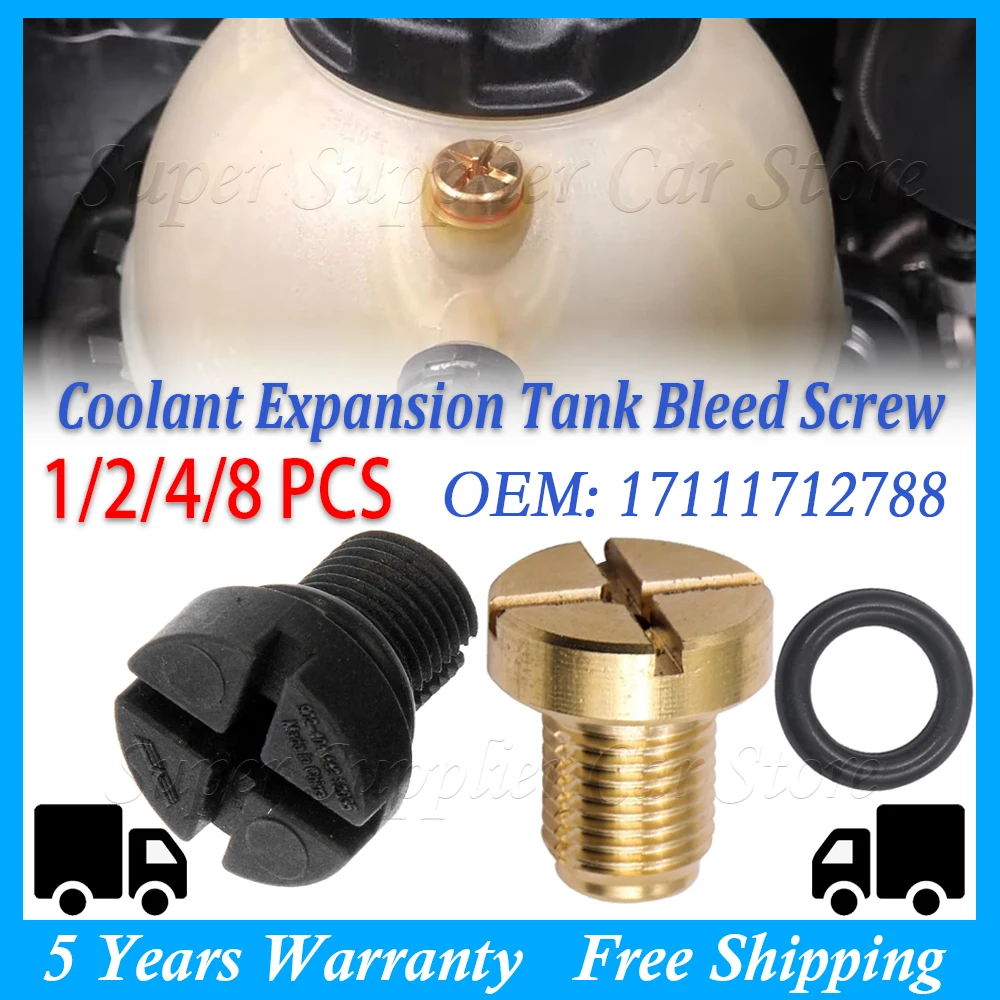 1/2/4/8 PCS Radiator Overflow Coolant Expansion Tank Bleed Screw For BMW E36 E39 E46 E90 Car Accessories 17111712788