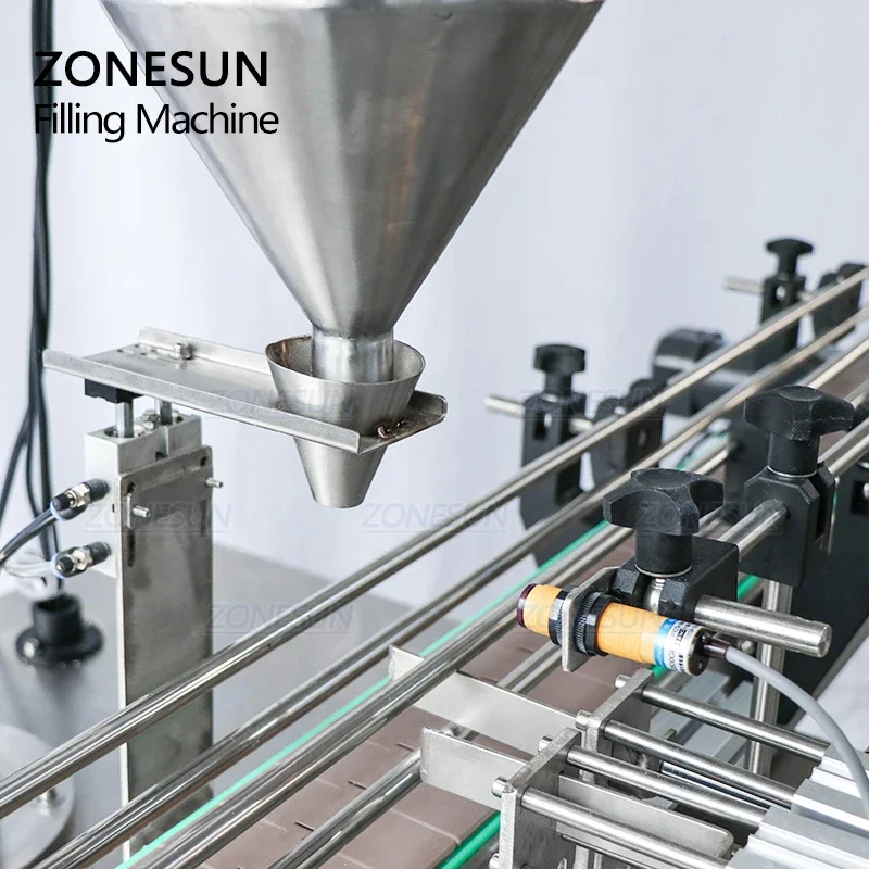 ZONESUN Automatic Dry Talcum Powder Can Filler Toner Detergent Powder Stirring Filling Machine Packaging Machinery
