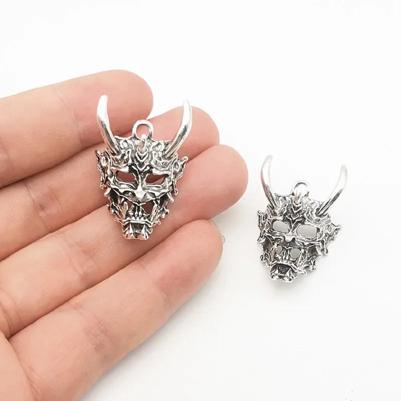 Alloy pendant, male ghost mask, devil head, alloy necklace pendant, DIY alloy accessories