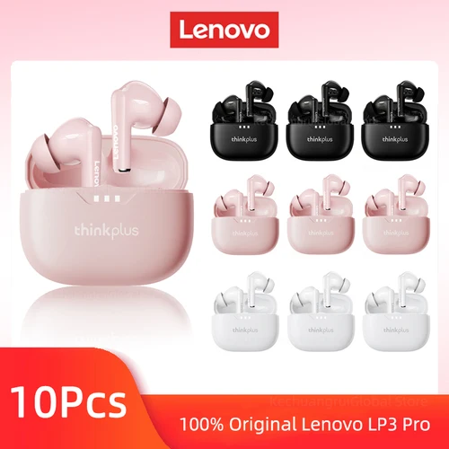 10 Uds Lenovo LP3 Pro venta al por mayor 2 uds Original lp3pro auriculares inalámbricos Bluetooth auriculares estéreo HiFi reducción de ruido con micrófono