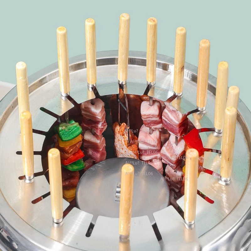 Smokeless Charcoal Grill Indoor Outdoor Stainless Steel Round Hanging Barbecue Stove Fire Pit