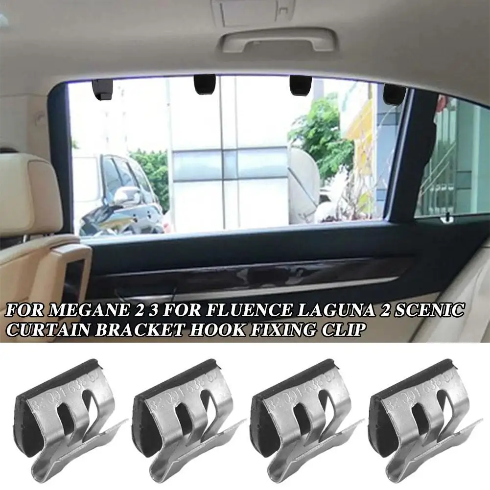 

4PCS Hook Holder Fastener Clips For MEGANE 2 SCENIC 2 LAGUNA 2 MEGANE 3 SCENIC 3 8200163859 Sunscreen Curtain Clip