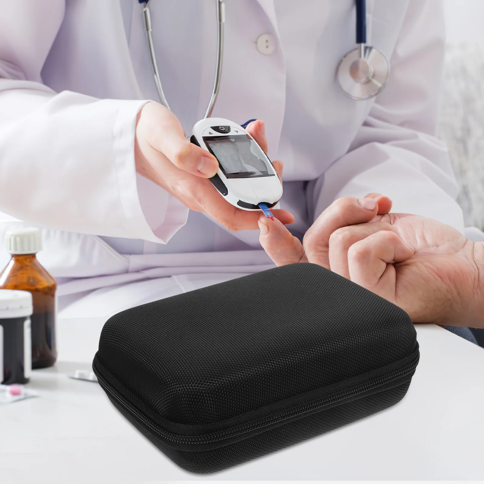 Portable Protective Storage Bag Glucose Meter Organizer Shock Absorbing Case Diabetes Supplies Pouch Travel Carry Holder