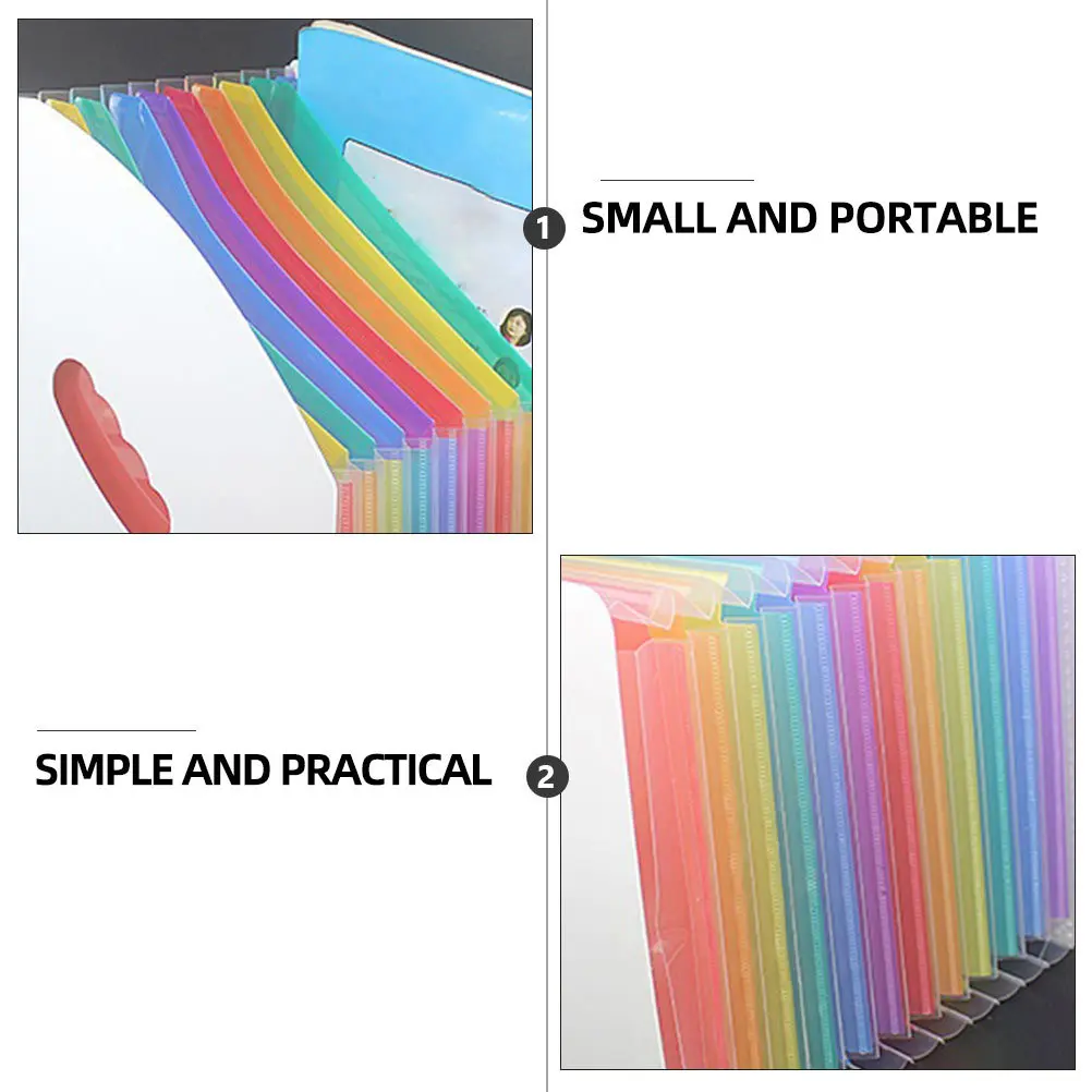 

Rainbow Mini File Bin Organ Design Large Capacity Expanding File Holder Plastic Document Folder Accordion Storage