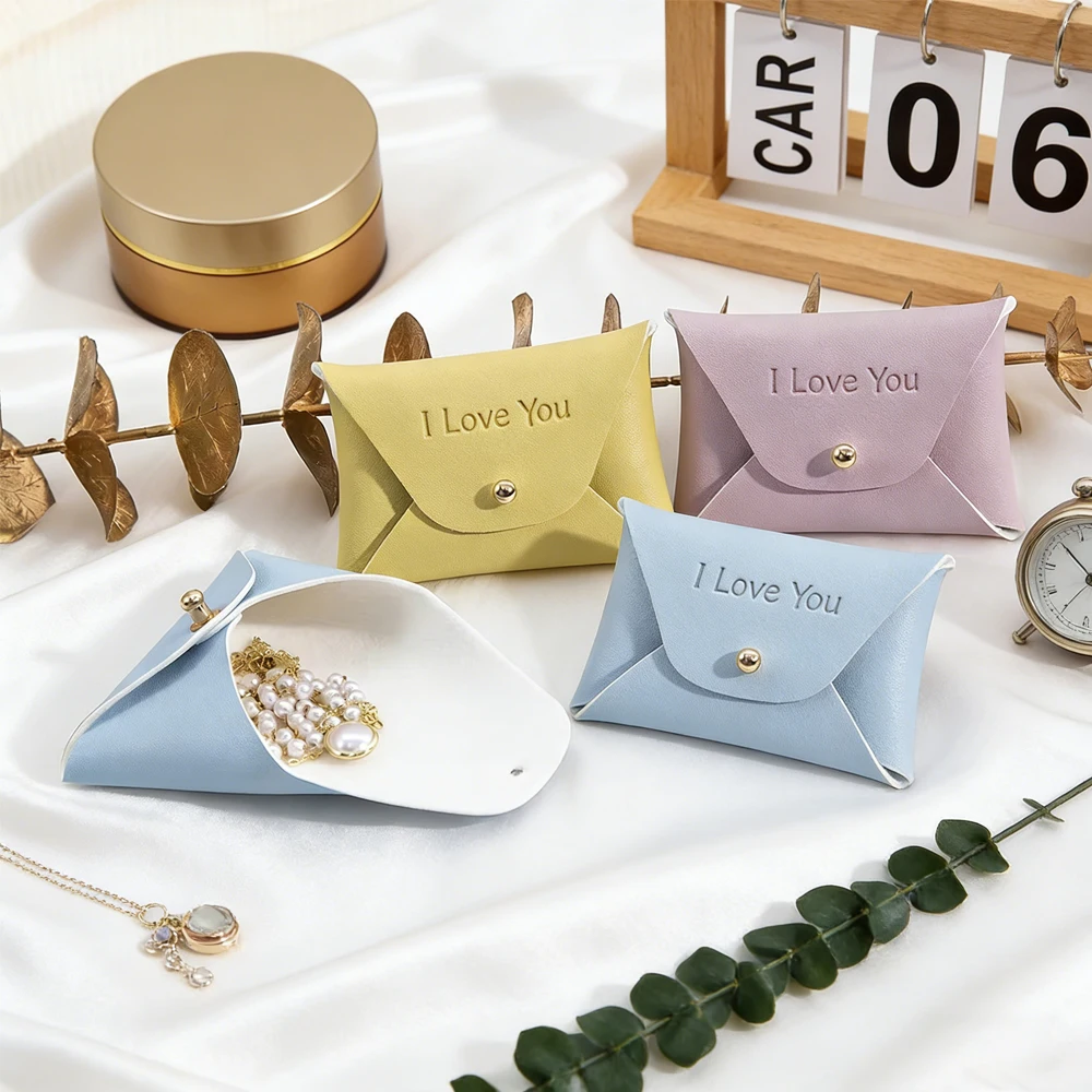 

50/100 шт. кожаных мешочков из ПУ с индивидуальным логотипом для ювелирных изделий: колец, серег, браслетов, подвесок, монет. Органайзер-футляр для хранения, свадебный подарок.