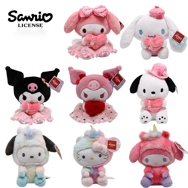 

Kawaii аниме Sanrio мультфильм Hello Kitty Kuromi плюшевая кукла милая кукла My Melody подушка Cinnamoroll подарок на праздник для девочек