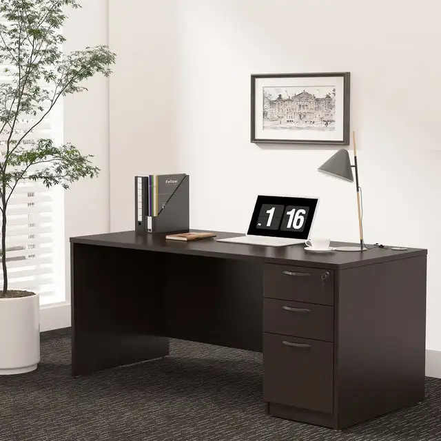 Modern Convertible Modular Wooden Executive Home Office Staff Desk with Drawer Factory Supplied Cheap Computer Work Table