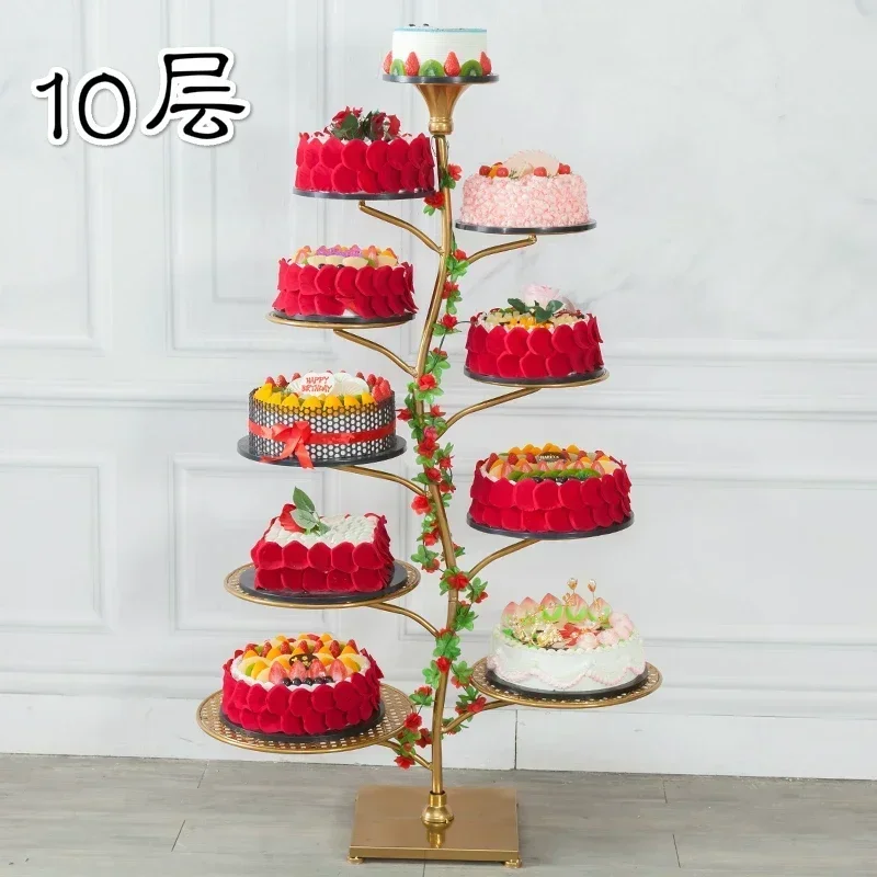 나무 모양 단조 다리미 케이크 선반, 유럽 신상 다층