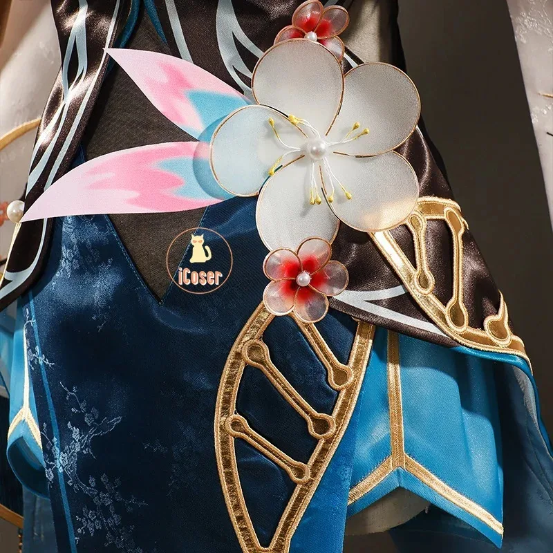 Ruan Mei Cosplay Costume Dress Wig Honkai Star Rail Uniform Earrings Headwear Scholar Genius Society Halloween Party for Women