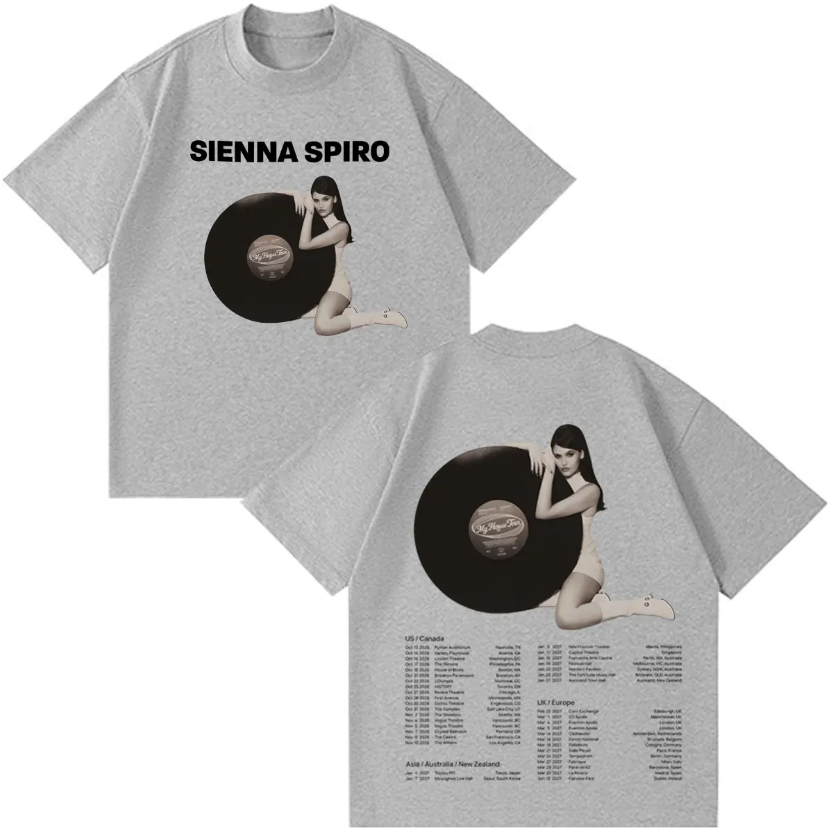 Sienna Spiro My House Tour 2026 Grafik-T-Shirt für Männer und Frauen Hip-Hop Vintage T-Shirt Übergroßes Lässiges Baumwoll-Ästhetik-Trend-T-Shirt – Detail 6