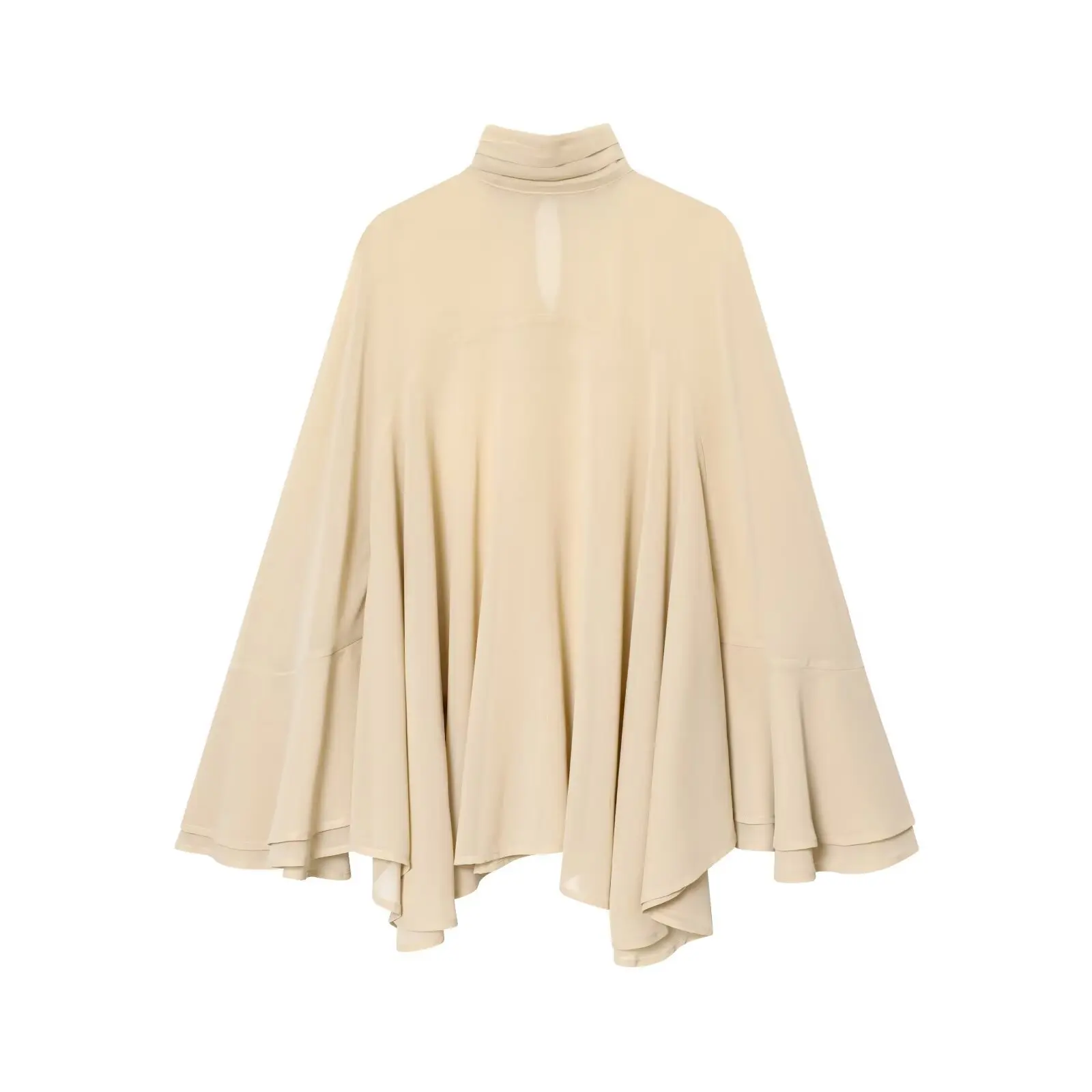 

Solid color women's chiffon blouse cape, women's mesh transparent shawl, evening party shawl cape shawl top shirt