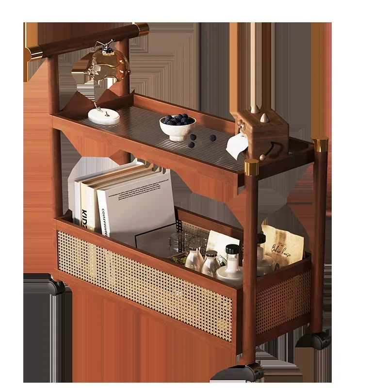 Мобильная тележка, прикроватная тумбочка, стеллаж для хранения, ретро-диван для гостиной, приставной шкаф, журнальный столик, тележка для закусок