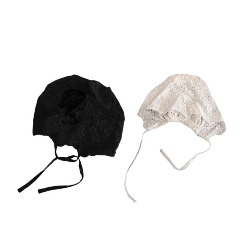 

Elegant Pullover Hat Simple Lace Cloche Casual Hat Lace Hat Headwrap N2UE