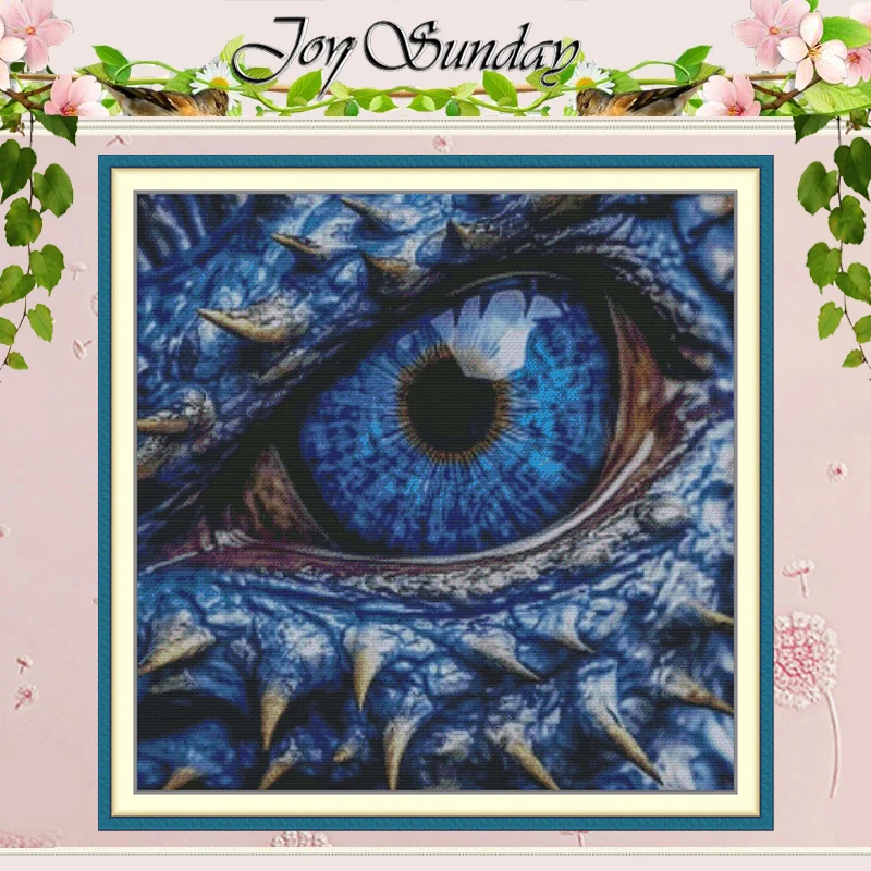 

Набор для вышивания крестиком с узорами «Животные с голубыми глазами», DIY, 11CT 14CT 16CT, HD, с нанесенным рисунком, DMC, набор для вышивания, рукоделие