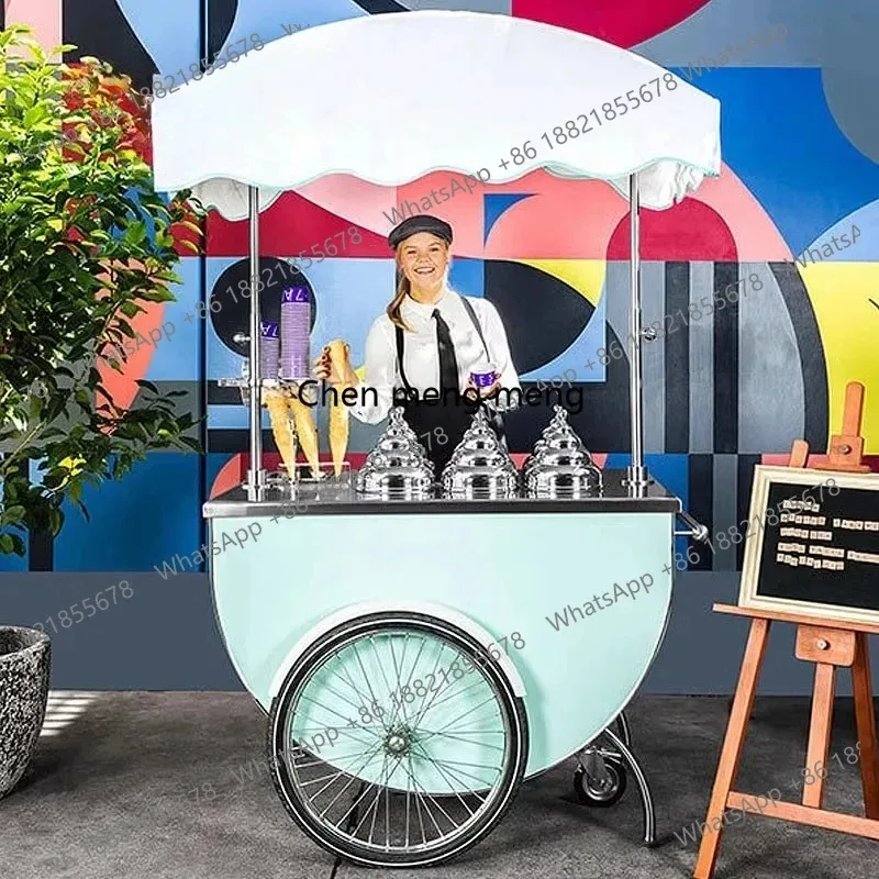 CC182 Shopping mall store display cart movable hand push ice cream business event promotion market cart