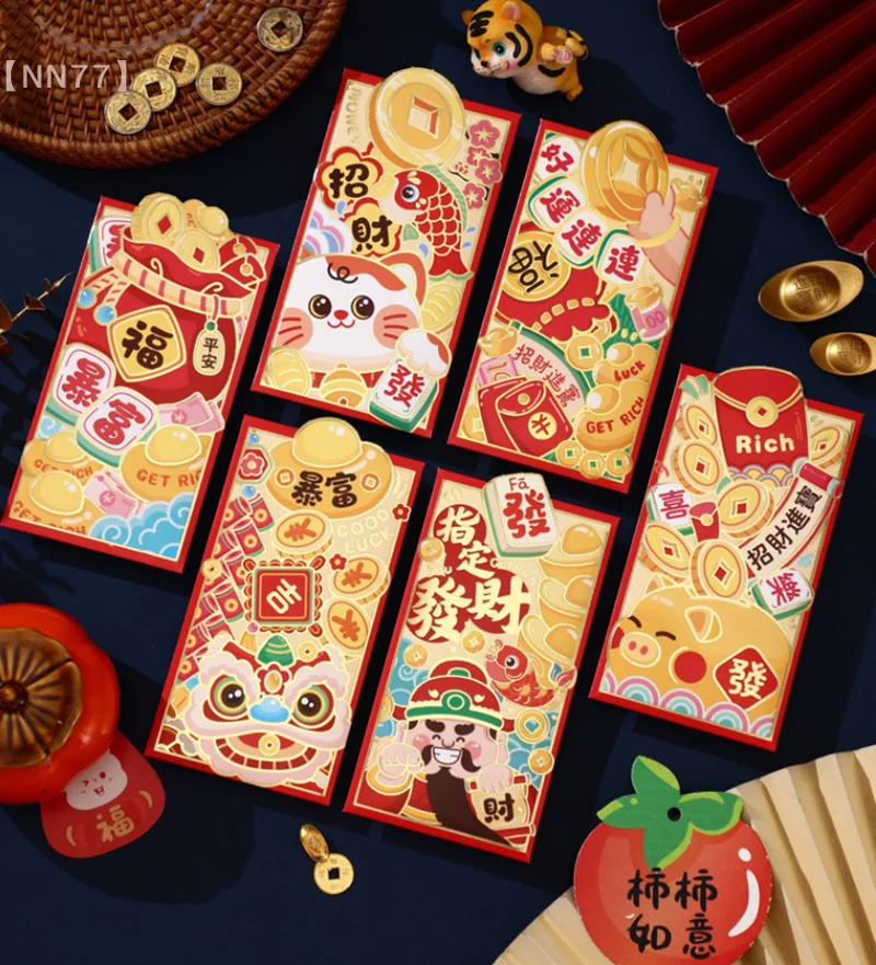 2025 Chinese New Year Red Envelopes 2025 Snake Year Red Packets Lucky Money Pockets For Lunar Year Spring Festival Favor