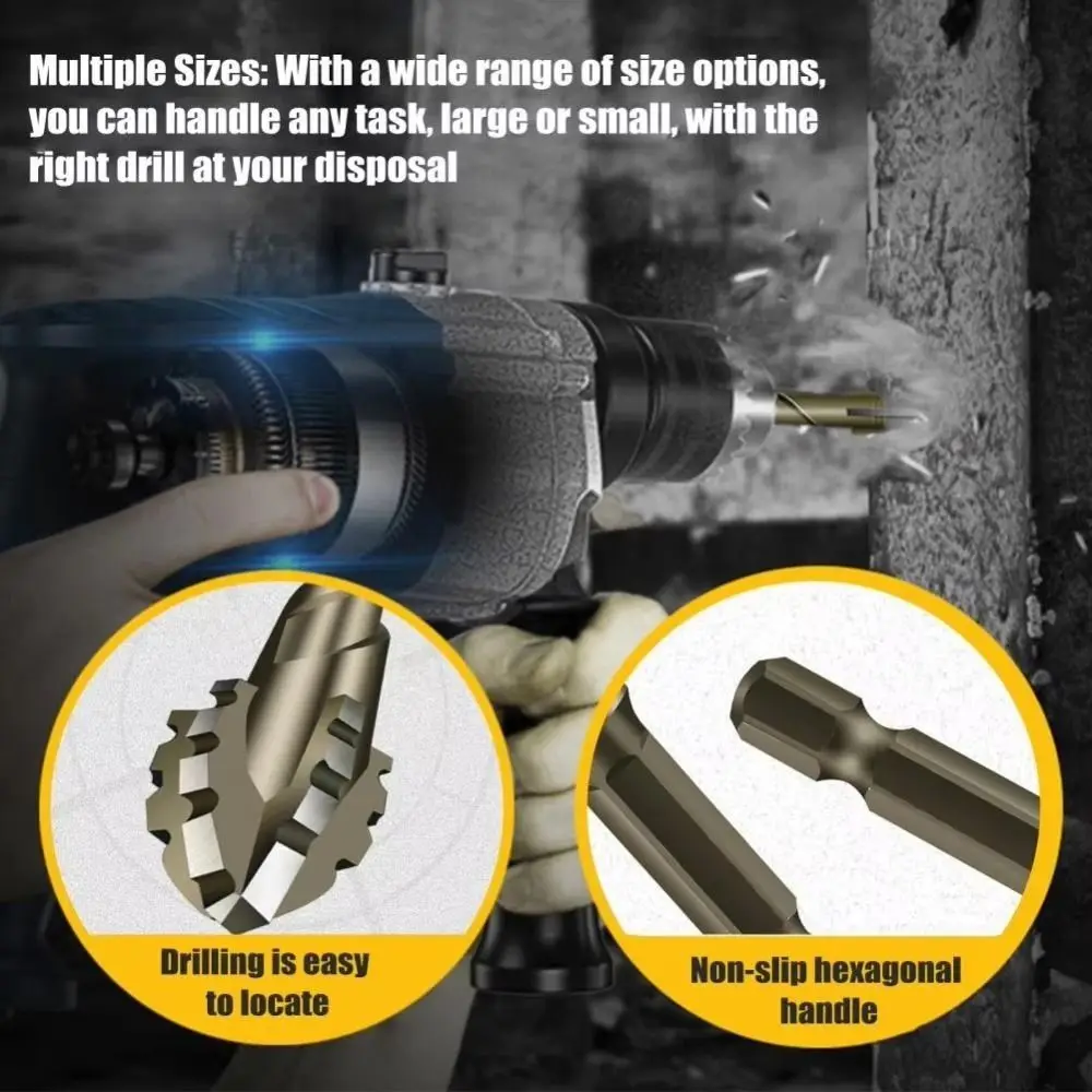 Four-Edged Eccentric Drill Bit Serrated High Hardness Tile Drill Bit Skewed Head Concrete Drill Bit Set Drilling Tool