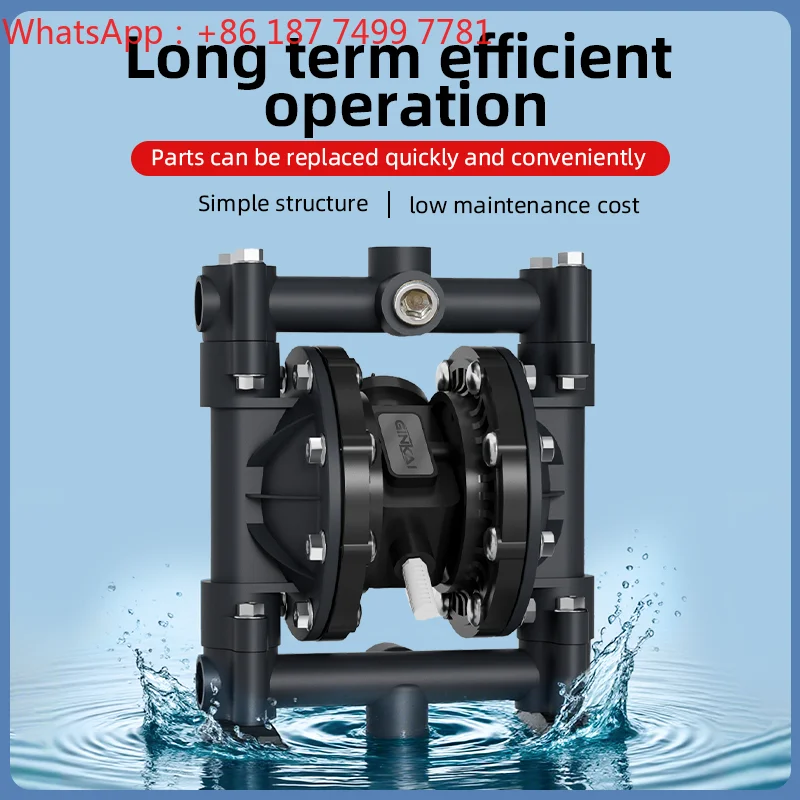 Ginkai DN15 AODD Pneumatic Diaphragm Pump Petroleum Chemical Industry Particles Acceptable Vacuum Al Pump