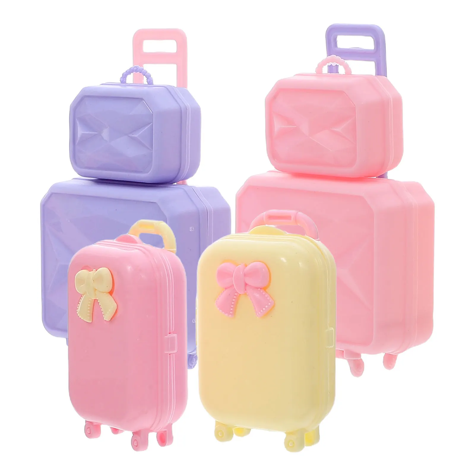 

Набор из 4 миниатюрных чемоданов для дома, 30 см, компактный, легкий органайзер-кейс для хранения, для детских игр