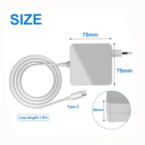 65W USB C Laptop Nätadapter Typ C Power PD Vägg Snabbladdare För MacBook Air iPad Pro Dell Lenovo Huawei HP Asus Notebook 12 best sales Dell Latitude 5400 - №7