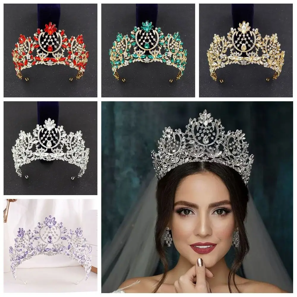 Rhinestone Baroque Pageant Crowns Cake Decorations Hair Jewelry Bridal Crowns Sparkling Headpieces Crystal Cake Topper