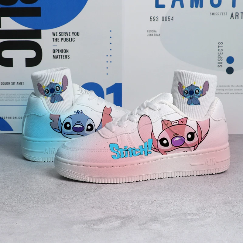 Disney Kubuś Puchatek nowe buty sportowe casual kreskówki odporne na zużycie antypoślizgowe buty na co dzień męskie i damskie buty Stitch