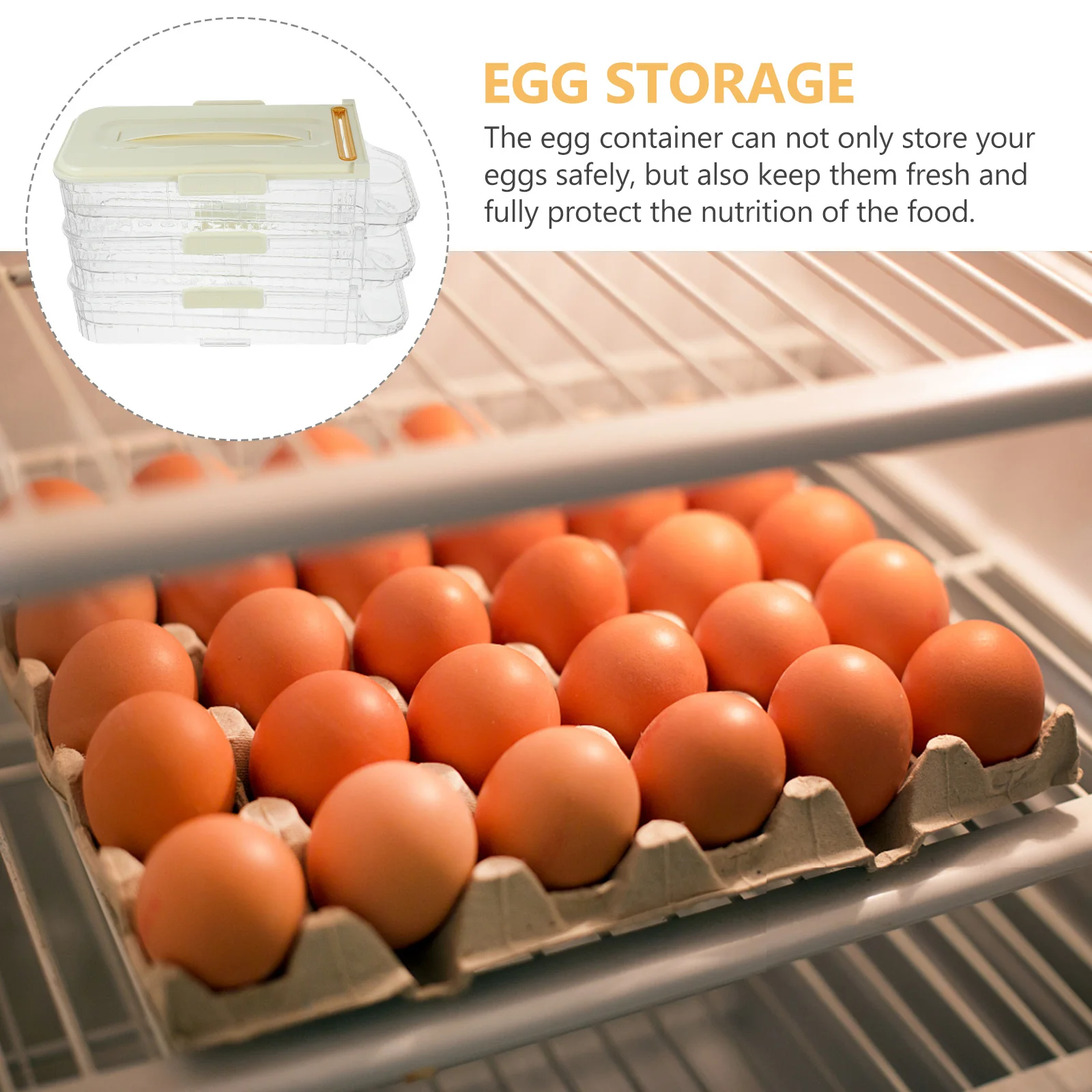 

3 Layers Holder For Refrigerator Durable Plastic Egg Container Large Capacity Easy Clean Egg Rack Dispenser Tray For Kitchen