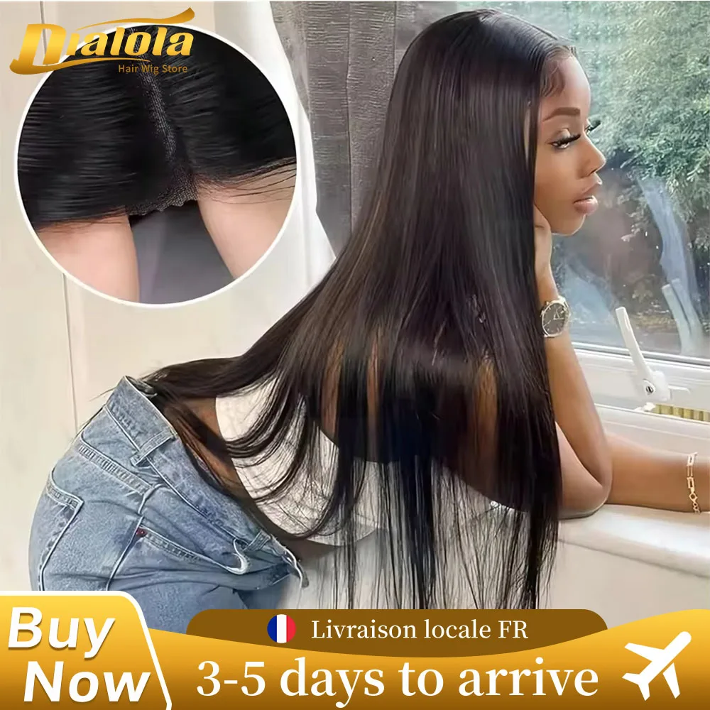 Glueless straight Human Hair Wig 4x4 5x5 Glueless Pre Cut Straight HD Lace Front Wigs Human Hair Ready To  For Women Pre Plucked