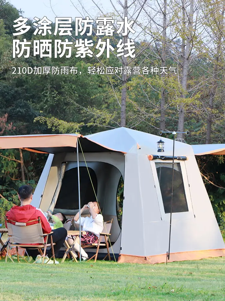 Original wolf vinyl outdoor full aluminum pole automatic tent portable folding rainstorm thickened camping tent