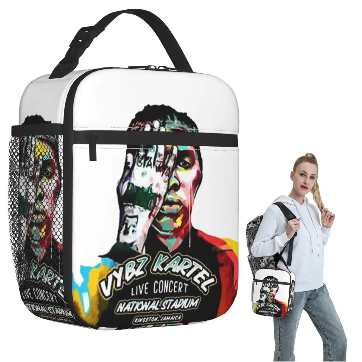A Di Teecha Aka Vybz Kartel Aka World Boss Insulated Lunch Bag for Women Kids Portable Food Boxes Thermal Lunch Box Tote