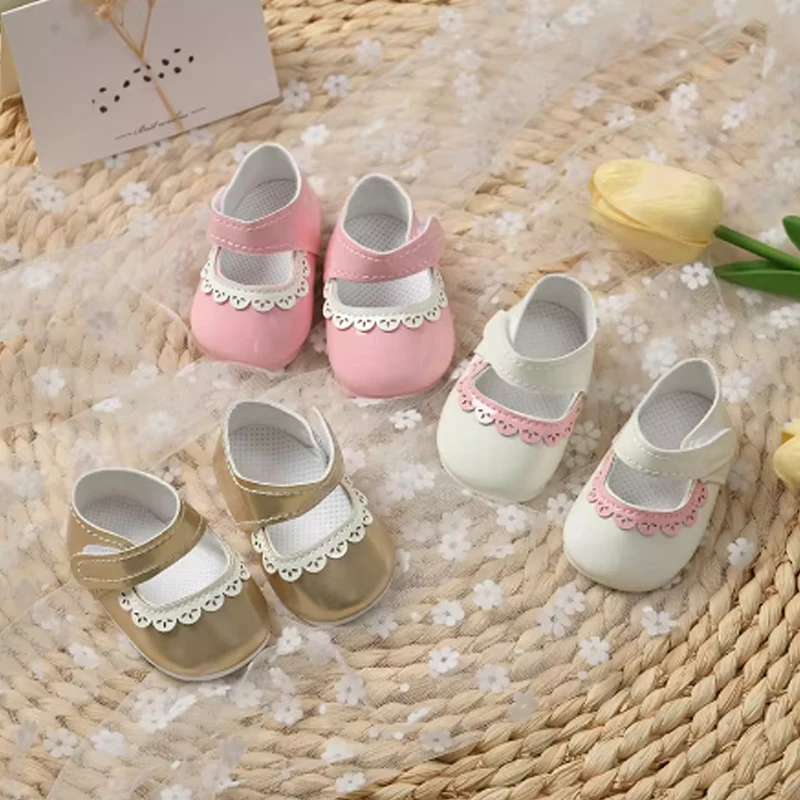 New 7.5-8cm Doll Shoes for 55cm Reborn Doll Toy 21inch Baby Doll Accessories Cute PU Leather Dolls Shoes Dress Up Girl Toys