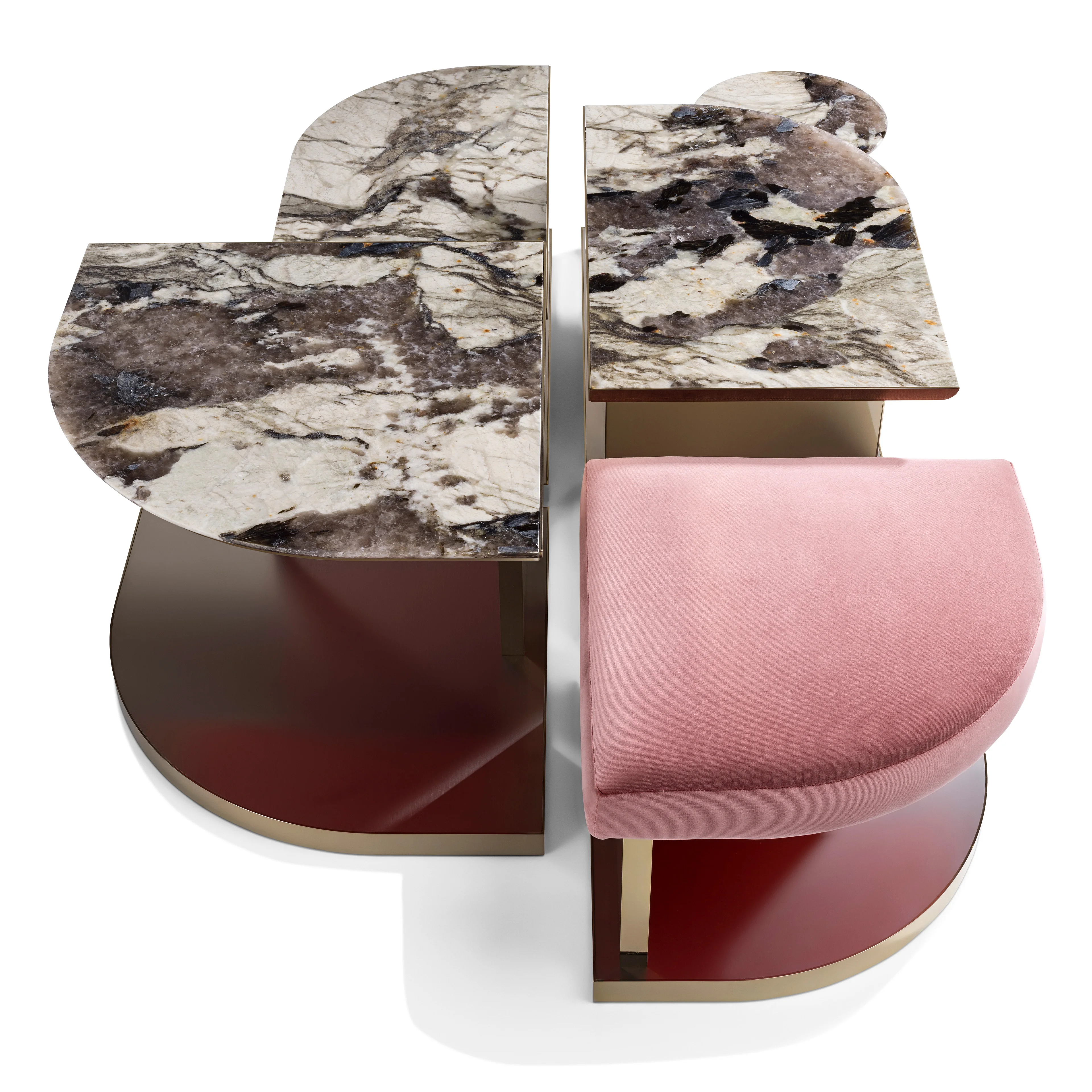 Kunden Spezifisch Geformte Moderne Minimalistische Ische Runde Couch Tisch Set High-End Luxus Für Wohnzimmer