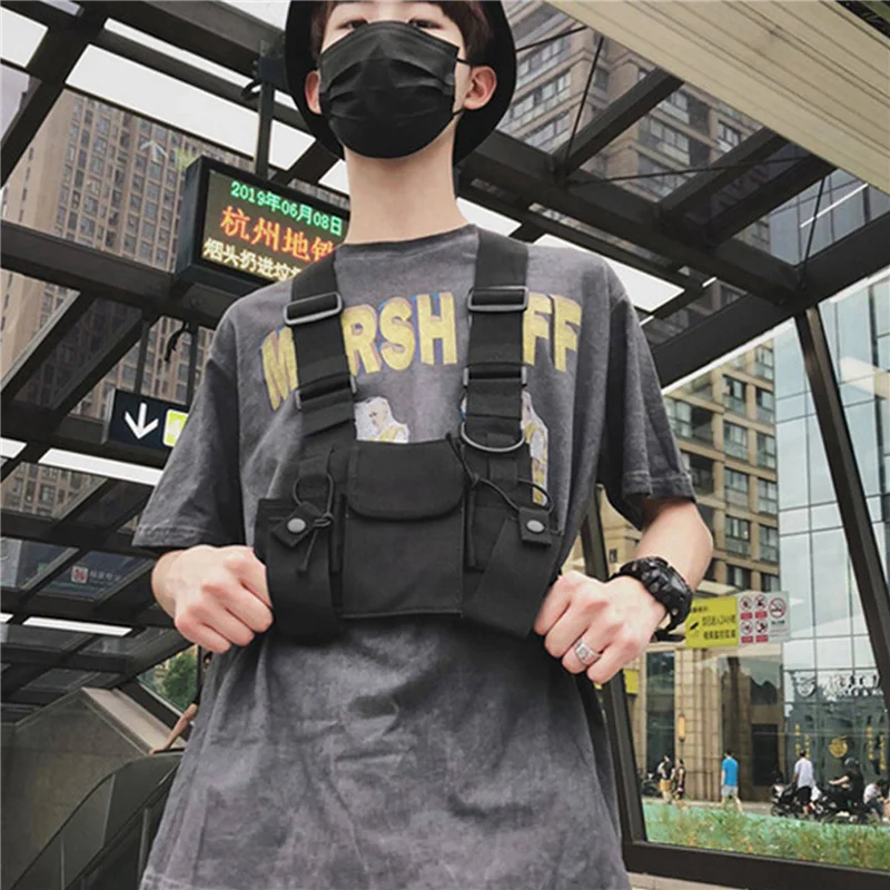 FULL-2X راديو لاسلكي تخاطب 3 جيب الصدر حقيبة ظهر تسخير مع سحاب لموتورولا Baofeng كينوود الجبهة حزمة سترة الحقيبة