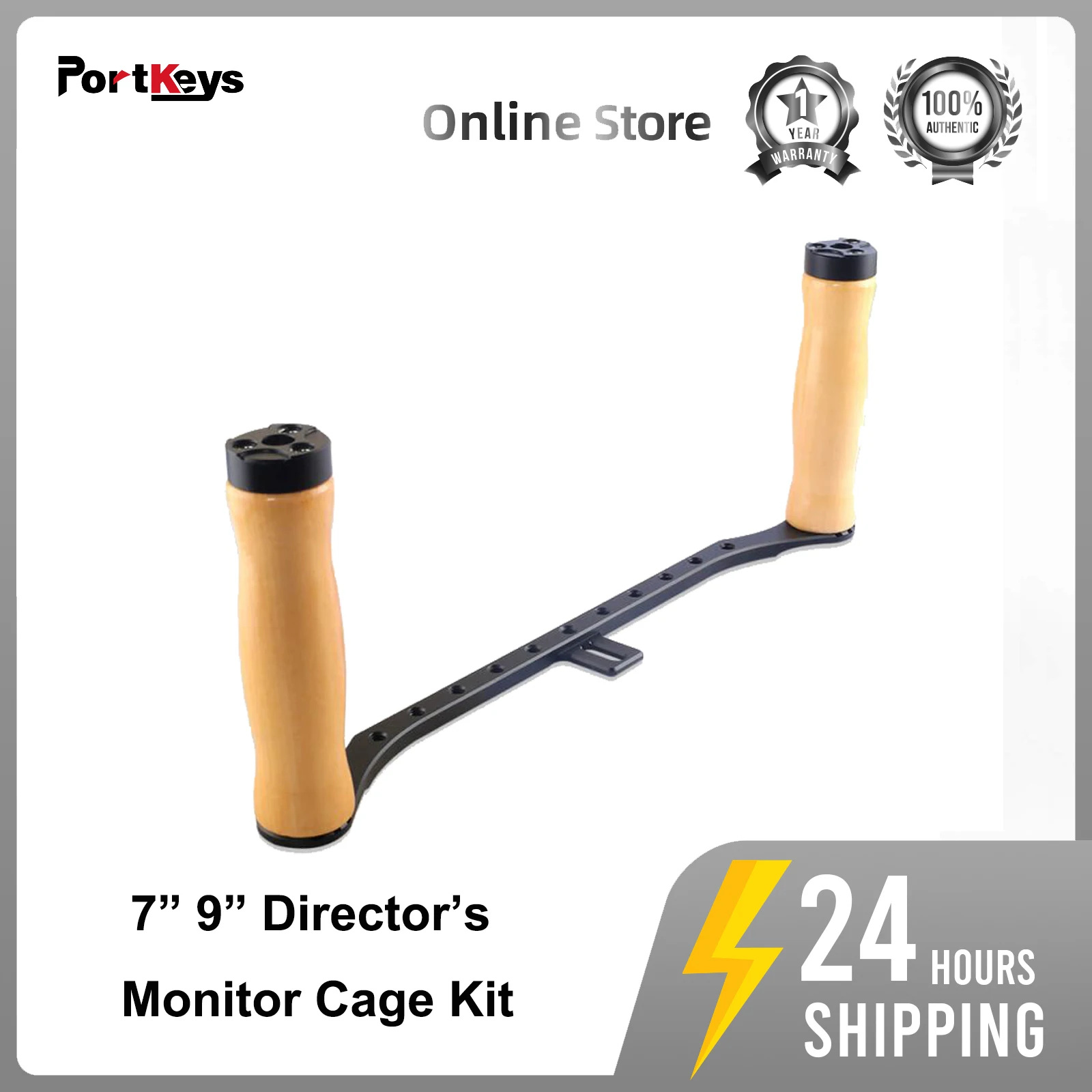 Portkeys HD-1 Cage 7” 9”  Director’s Monitor Cage Kit Monitor Cage Rig Dual  Wooden Handle for Monitors Tripod