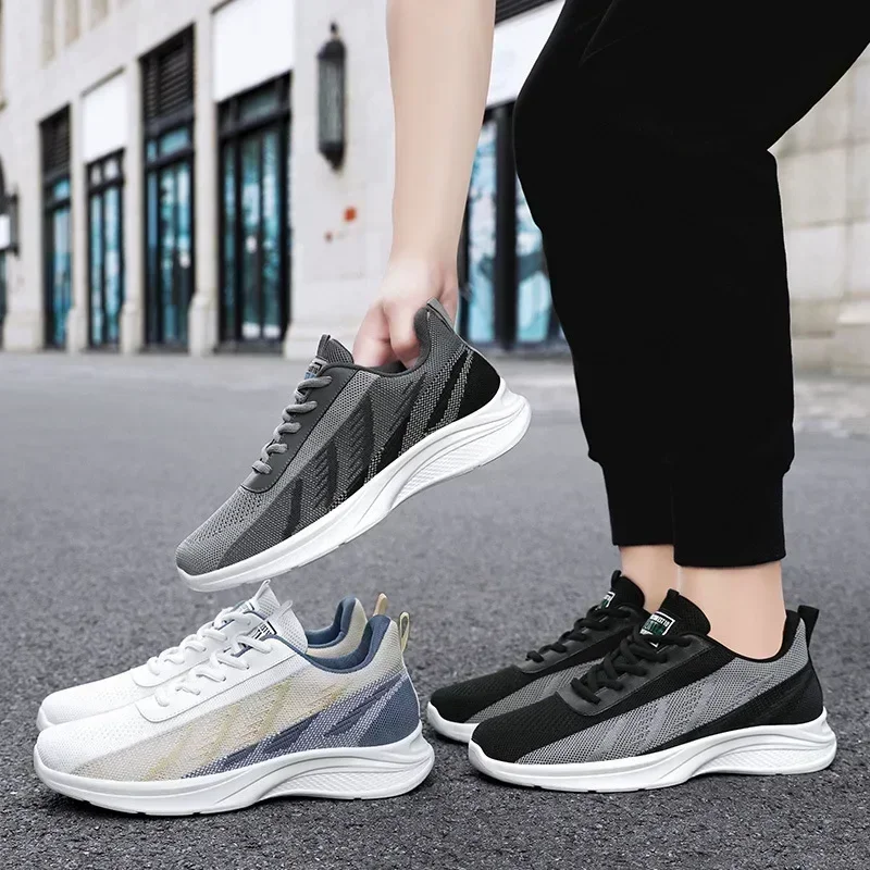 Men's Spring New Casual Running Shoes Sports Breathable Antiskid Tennis Sneakers Soft-soled Ultra-light Student Delivery Shoes