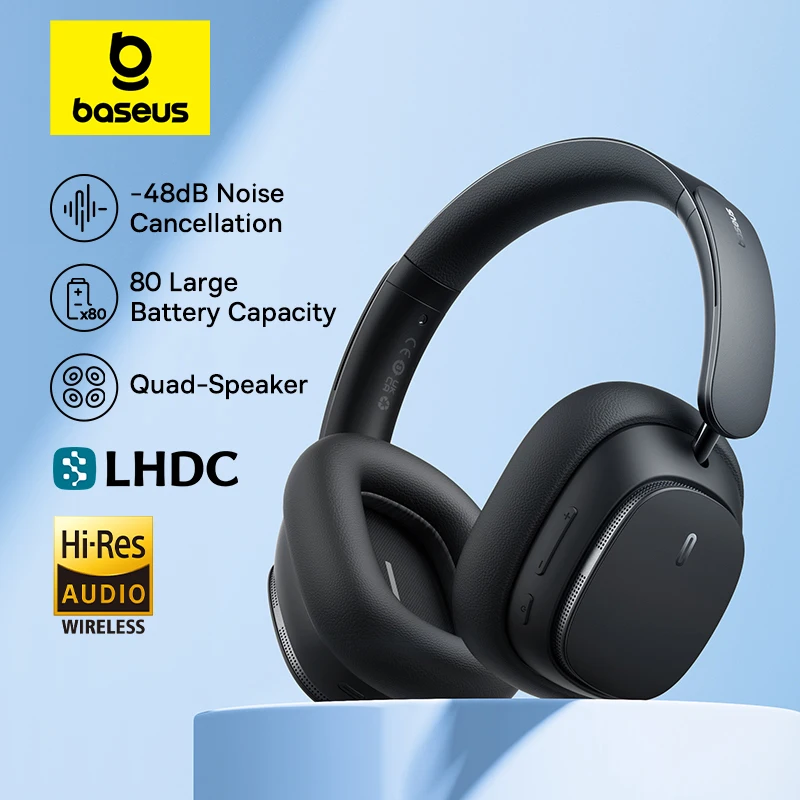 

Baseus H1 pro Wireless Headphone Hybrid -48dB Active Noise Cancellation Bluetooth Headset Hi-Res Certified LHDC Code Earphone