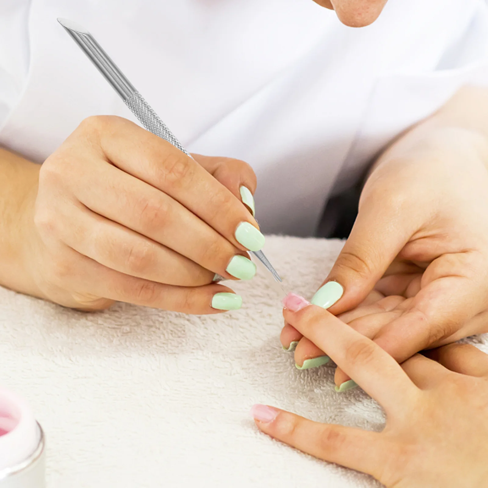 4 szt. Skrobak do skórek ze stali nierdzewnej skrobak do paznokci narzędzie do Manicure Pedicure usuwający martwy naskórek żel polski czyszczenie