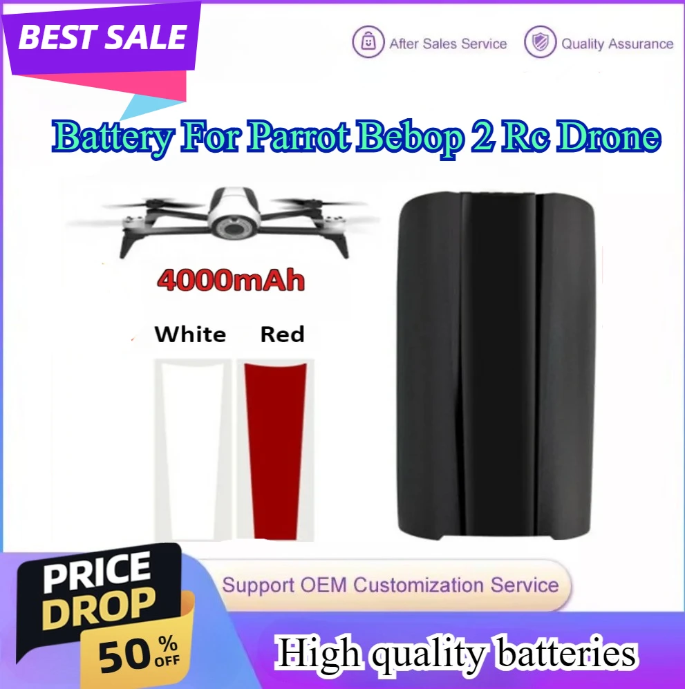 

11.1V 4000mAh Rechargeable LiPo Battery For Parrot Bebop 2 RC Drone Spare Parts