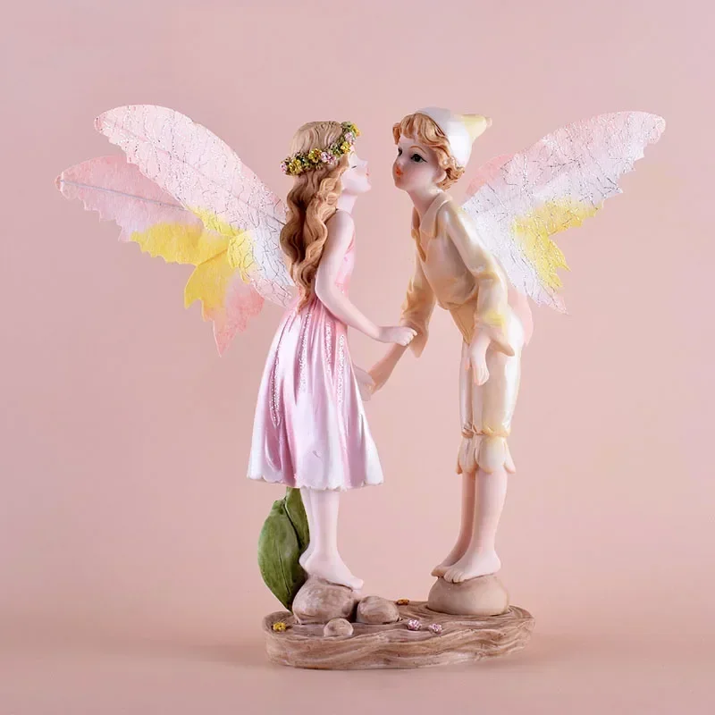 

Modern Moon Flower Fairy Angel Girl Resin Accessories Birthday Gifts Home Table Figurines Crafts Kid's Room Ornaments Decoration