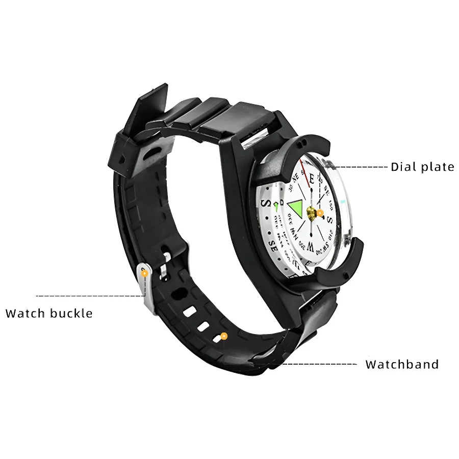 Picture 3: Portable Precision Compass Outdoor Wearable Wrist - Basic Orienteering - Heavy-Duty ABS Construction,Magnetic Compass