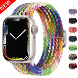 Braided Loop For Apple Watch Strap 49mm 44mm 45mm 41mm 42mm 38mm 40mm Elastic Solo Bracelet iWatch Ultra Series 7 SE 3 6 8 Band