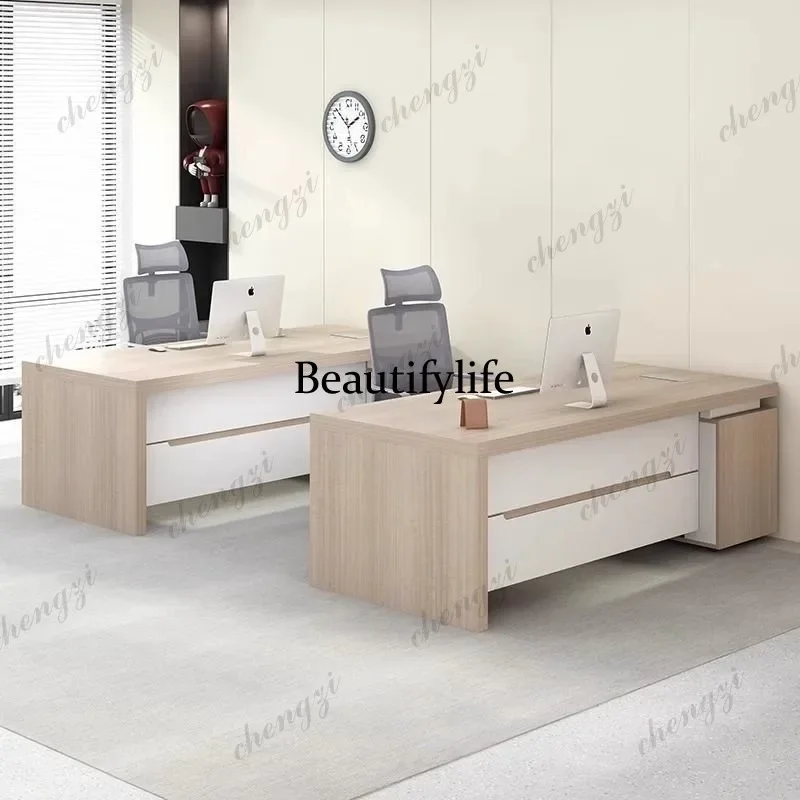 K153  Boss desk minimalist modern single office financial desk supervisor   manager  and chair large office desk