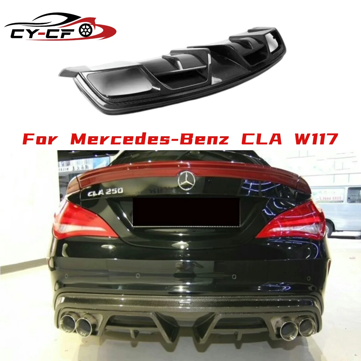 

Для Mercedes-Benz CLA-класса W117 CLA45: задний диффузор из карбона, сплиттеры, спойлер, аксессуары для автомобиля, комплект обвеса.
