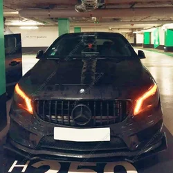 Front Bumper Lip Spoiler Splitter Diffuser For Mercedes C117 X117 CLA200 220d 250 2013-2015 Pre-Lci Bodykits Tuning Gloss Black