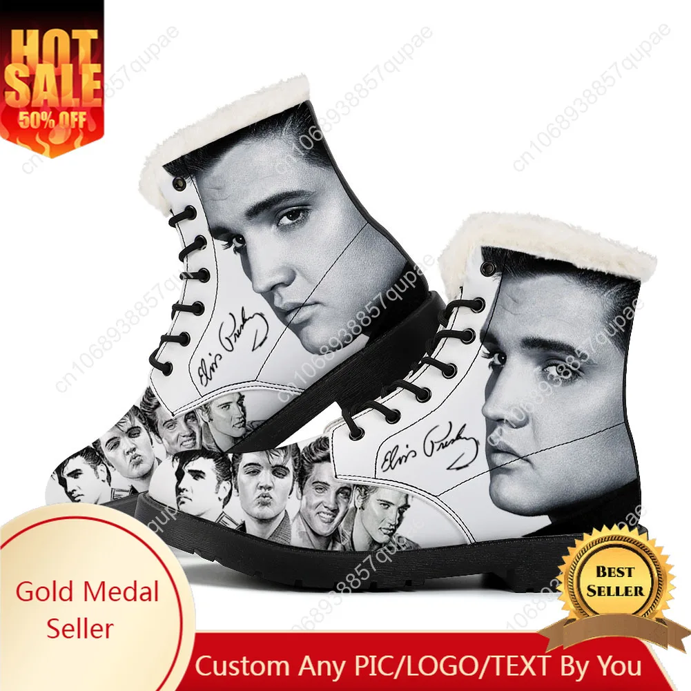 

Elvis Aaron Presley Plush Boots The King Hillbilly Cat Shoes Casual Boot Outdoor High Quality Print On Demand Customize Shoe