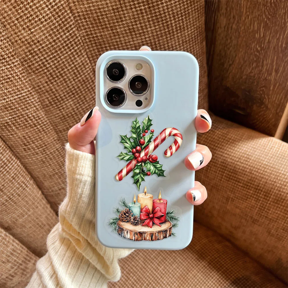 50/100 قطعة مهرجان الكرتون الرجعية عيد الميلاد ملصق حزمة مقاوم للماء شفافة كتيب PET دفتر الغيتار الزخرفية